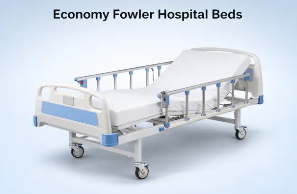 Manual premium fowler bed with collapsible side rails