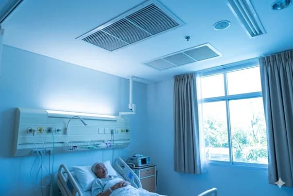 ICU HVAC airflow illustration