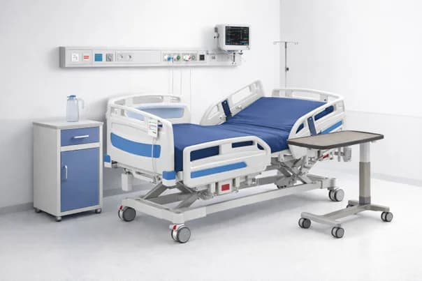 ICU furniture setup including beds and storage