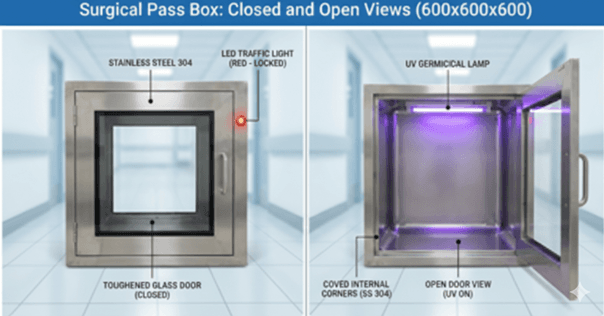 Pass Box (SS Cleanroom Grade) - Modular OT component